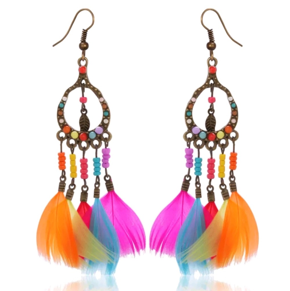 Fun Handmade Colorful Earrings Beaded